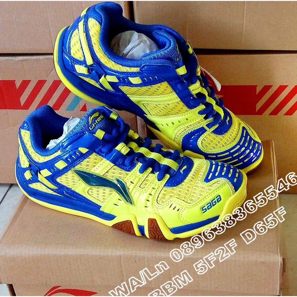 Sepatu badminton / sepatu raket / keluaran terbaru Sepatu Badminton Lining Saga Plus Original - SALE