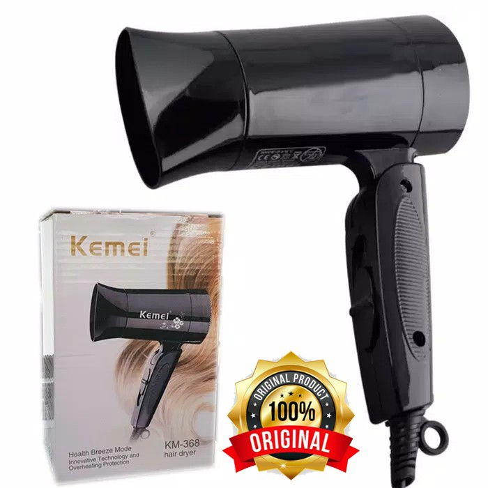 KEMEI HAIR DRYER MINI LIPAT ALAT PENGERING RAMBUT 2 in 1