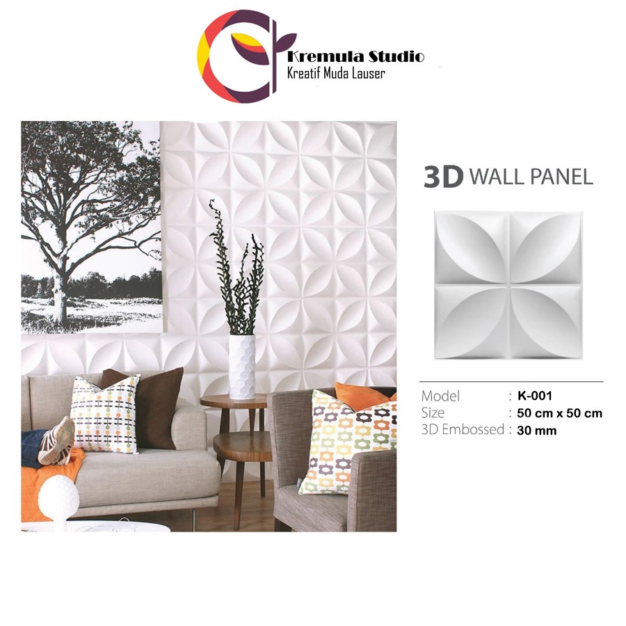 Wallpaper dinding 3D Gypsum panel #K-001