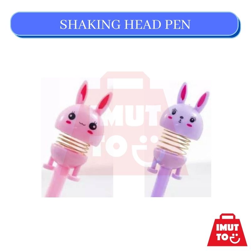 

IMUTTO PULPEN HOT 0.5MM EMOJI BOUNCING SPRING DOLL BLACK GEL PEN SHAKING HEAD KEPALA GOYANG