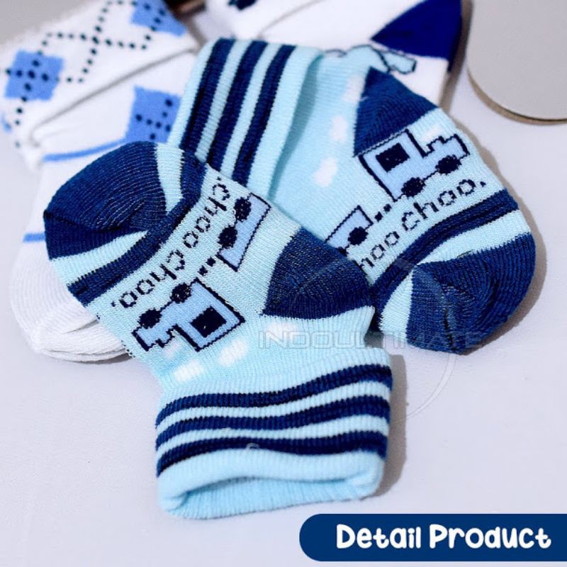 3pcs kaos kaki bayi 0-12 bulan cotton tebal perempuan laki-laki motif Random