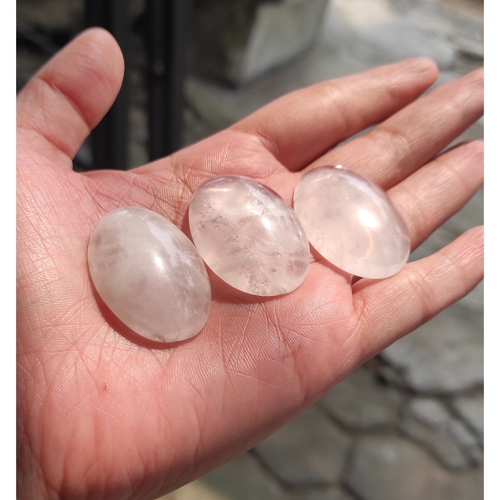 Lepasan Quartz Crystal Bulat - Oval Gemstone Series