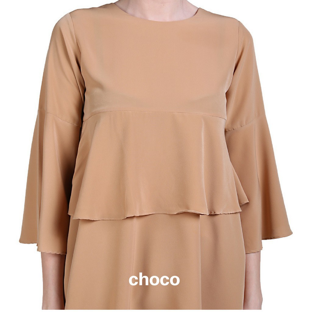 Unik Blouse Wanita Tangan Terompet Atasan Blouse Murah ...