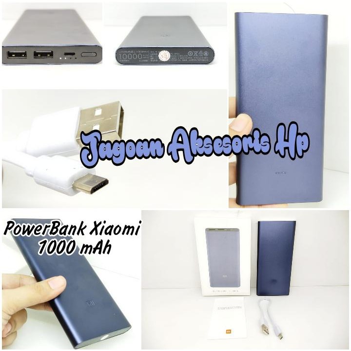 PowerBank Xiaomi 10000mAh Fast Charging Dual 2 USB Output with Cable Micro USB V8