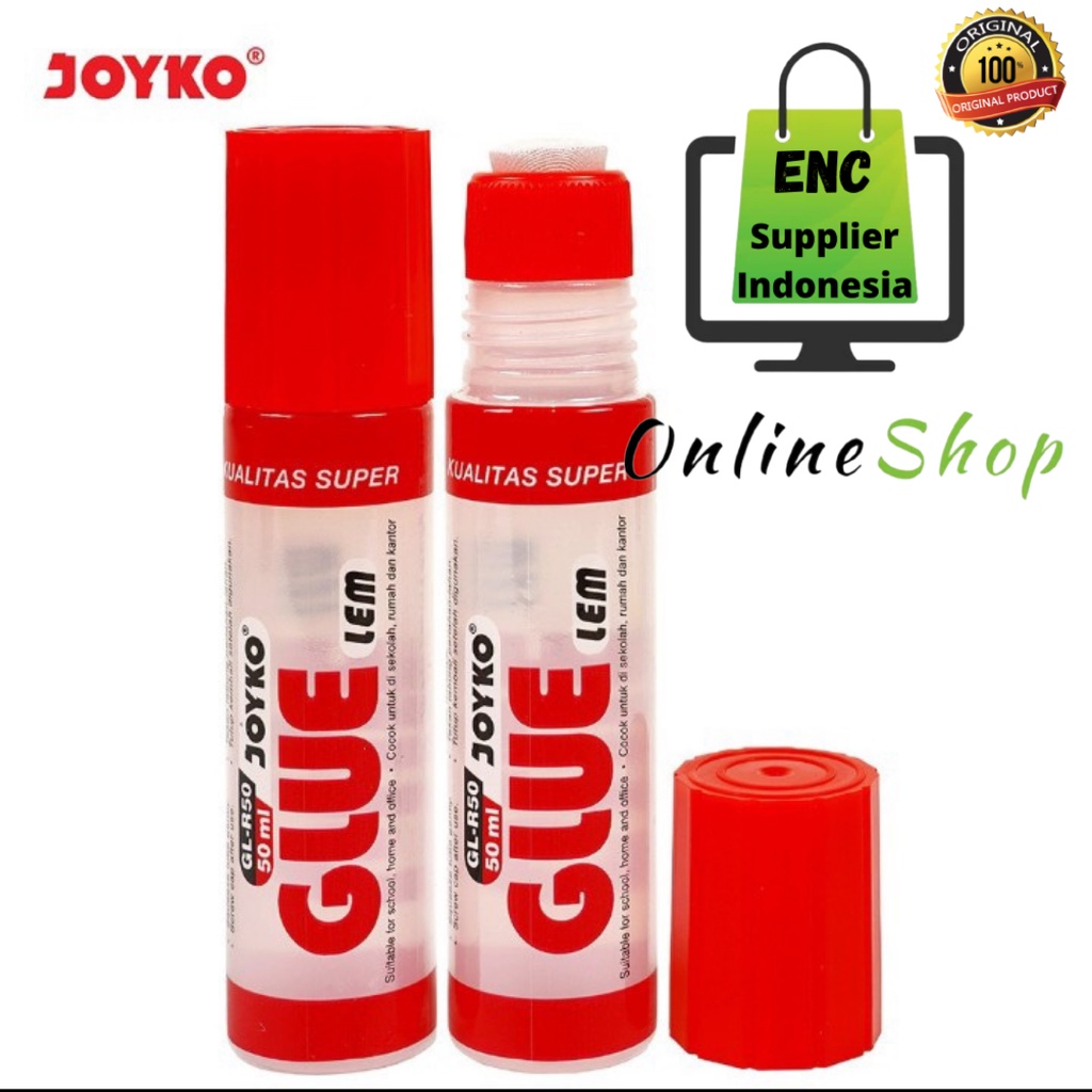 

KEMASAN BUBLEWARP 1 buah lem glue GLR-50 joyko oglue cair panjang GLR50 glr 50 per pcs - enc.sup