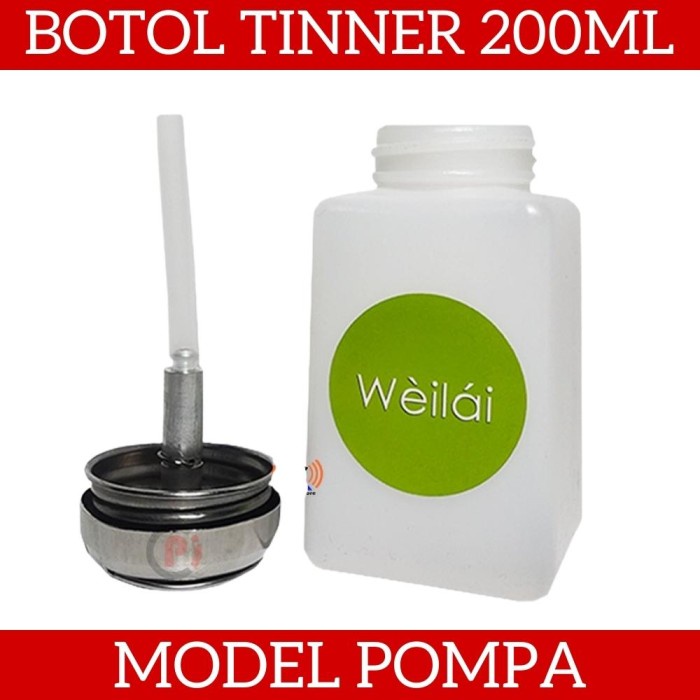 WeiLai 6A Botol Penyimpanan Tinner Kapasitas 200mL Model Pompa