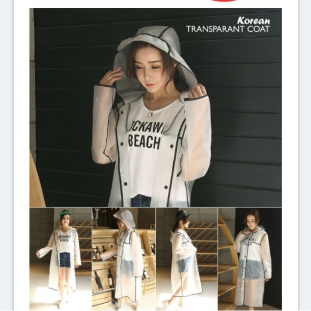 Korean Transparant Coat Viral keren rainy coat korea top seller