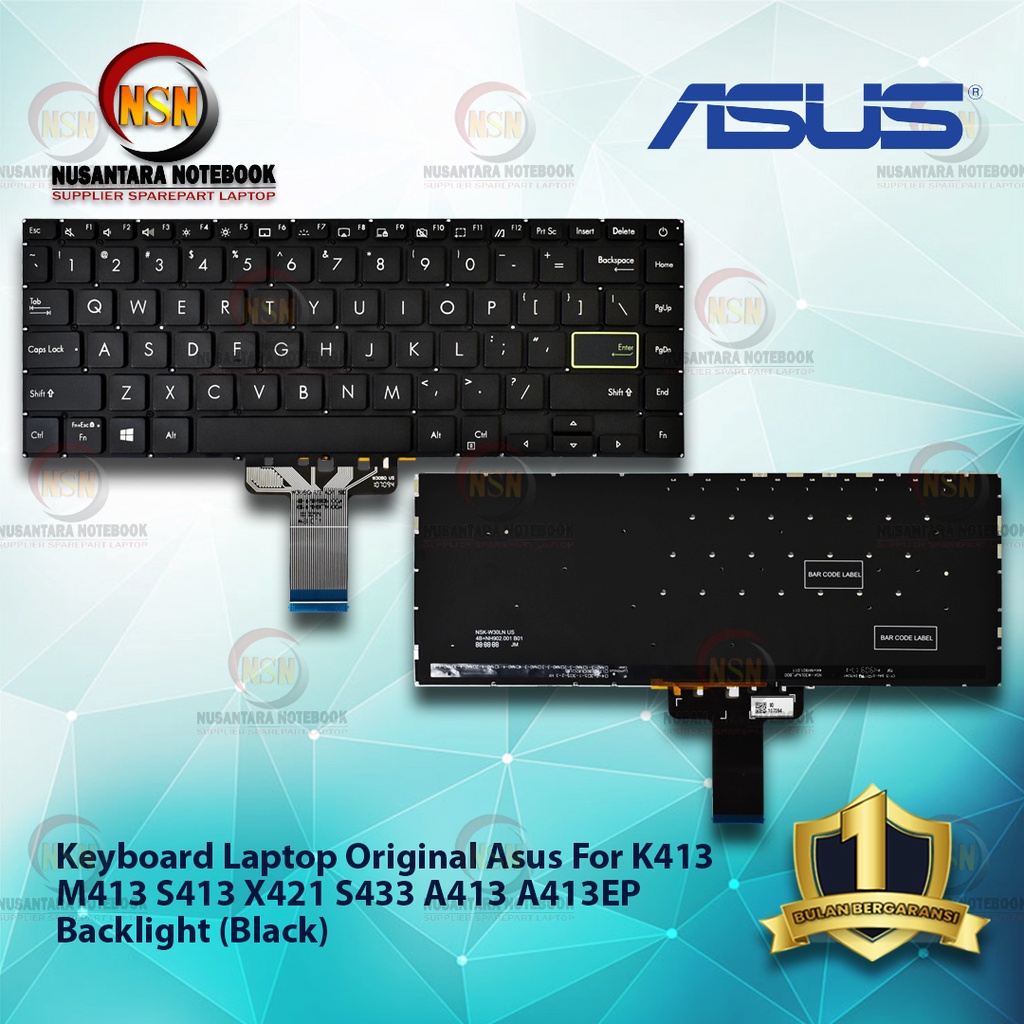 Keyboard Original Laptop Asus For Asus K413 M413 S413 X421 Black Backlight