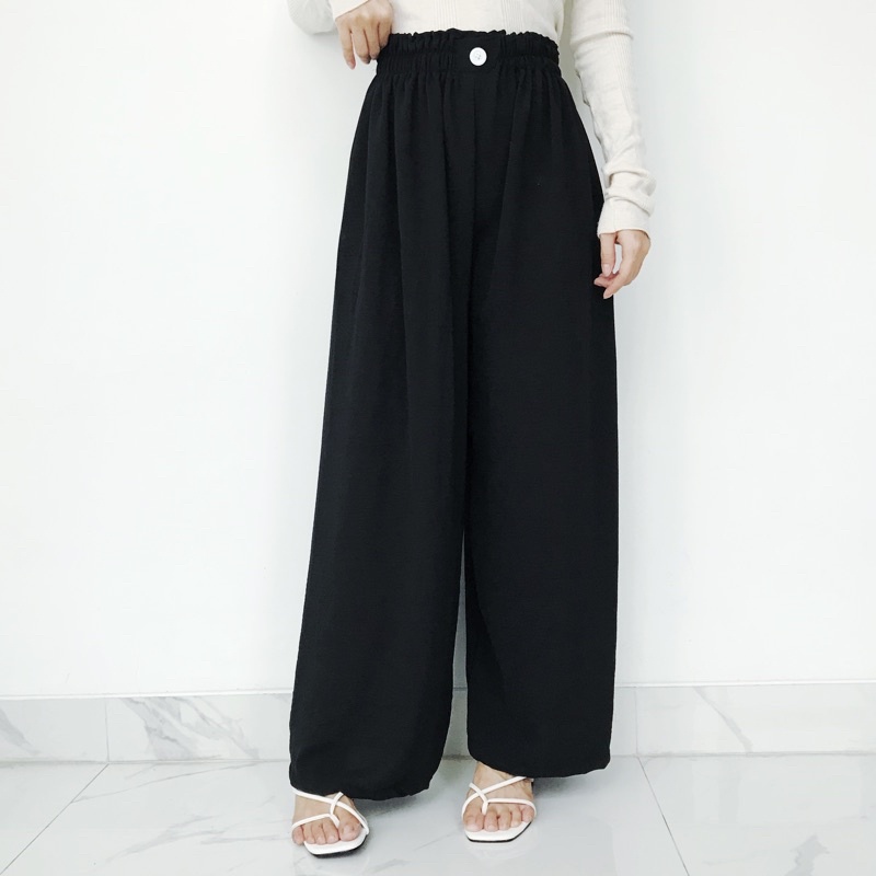 BEFAST - ZSO OOTD Celana Kulot AILE / Button CREPE Pants / DOBBY PANTS / Celana Kulot Casual / Celana Panjang Wanita / Fashion Wanita Kerja / Kulot Banyak Warna / Celana Panjang Kulot Pinggang Karet / Terlaris