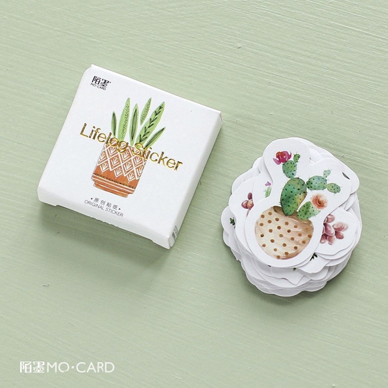 45 pcs Stickers CACTUS Deco Diary DIY ScrapBook Planner Bujo  Journal-stiker lucu murah aesthetic