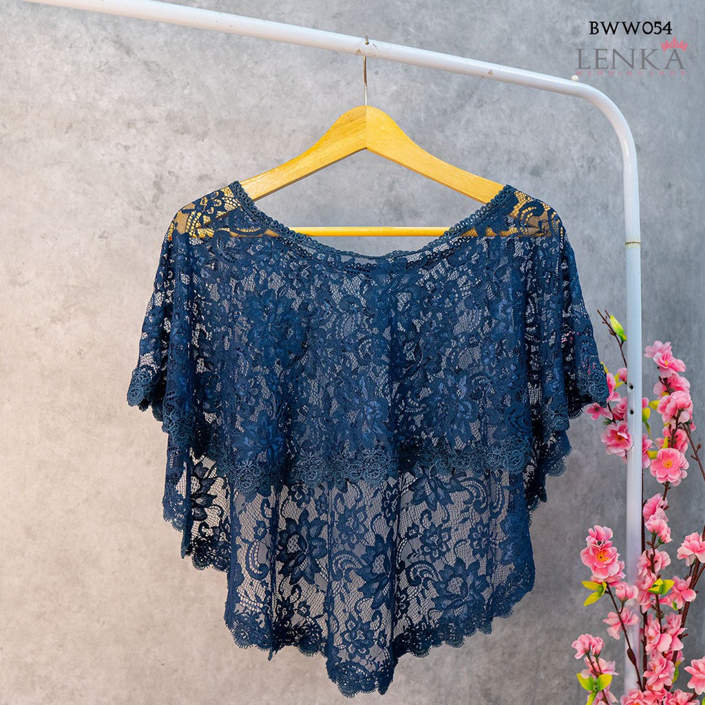 [SIAP KIRIM] AKSESORIS PESTA PERNIKAHAN BOLERO BROKAT NAVY WANITA BWW054