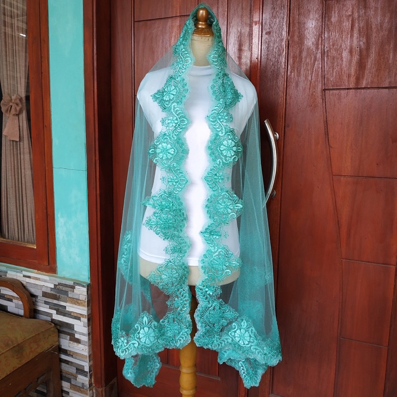 Ready Veil Pengantin Prancisan / Kerudung Akad Nikah / Selendang Slayer / Wedding Veil