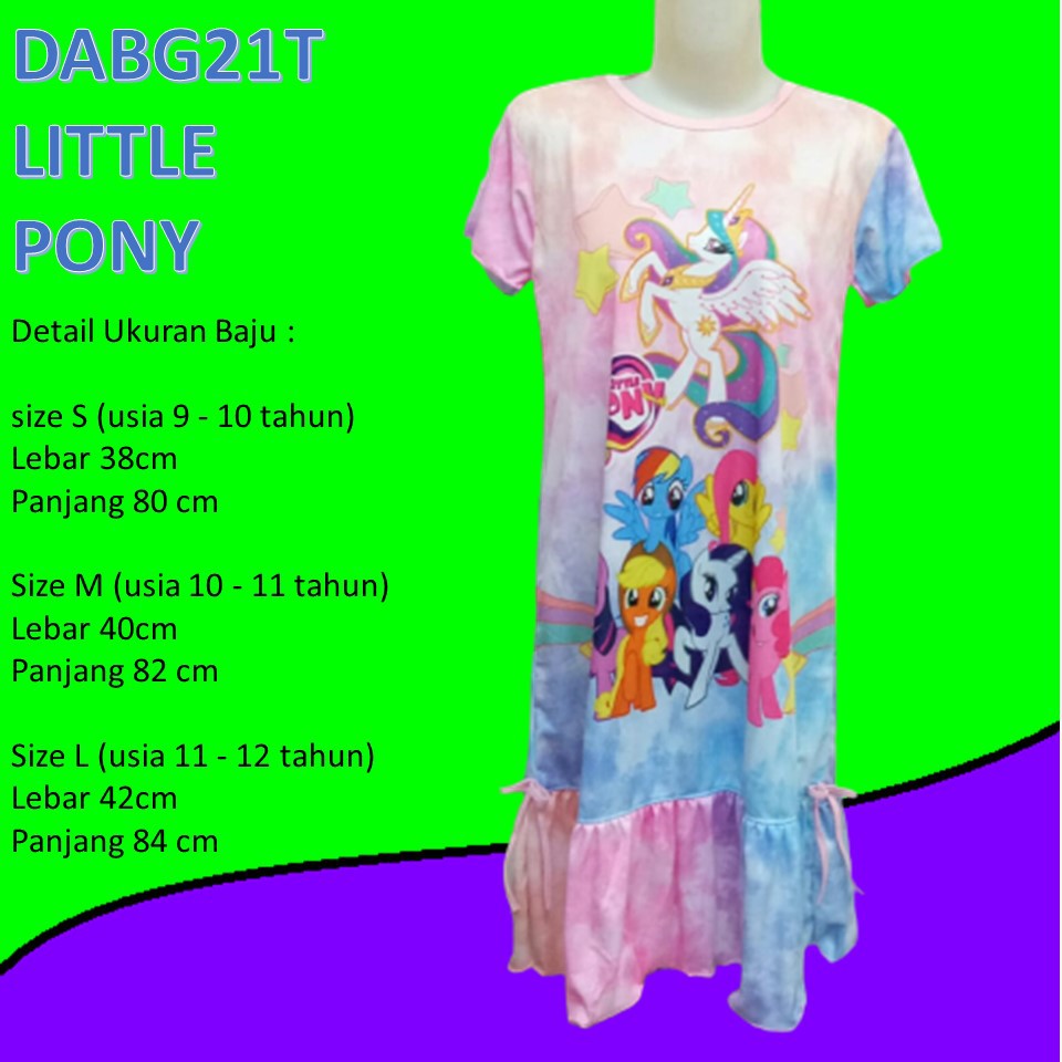 DASTER ANAK JUMBO LITTLE PONY / DABG21T DRESS JUMBO UNICORN / TERUSAN JUMBO / BAJU ANAK PEREMPUAN