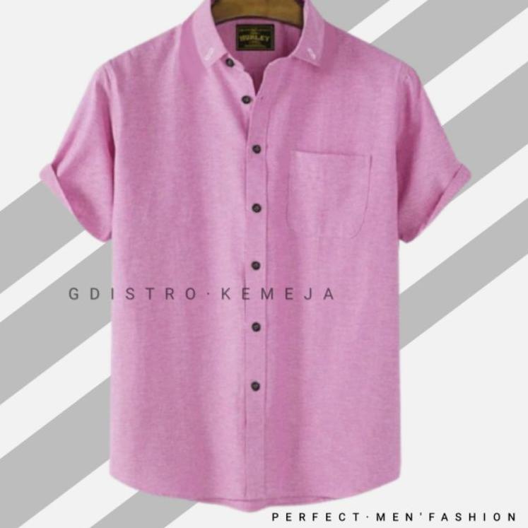 SHOPEE MALL Mgp73 Bos Baju kemeja pria polos lengan pendek /Kemeja laki-laki / Kemeja dewasa /Hem pr
