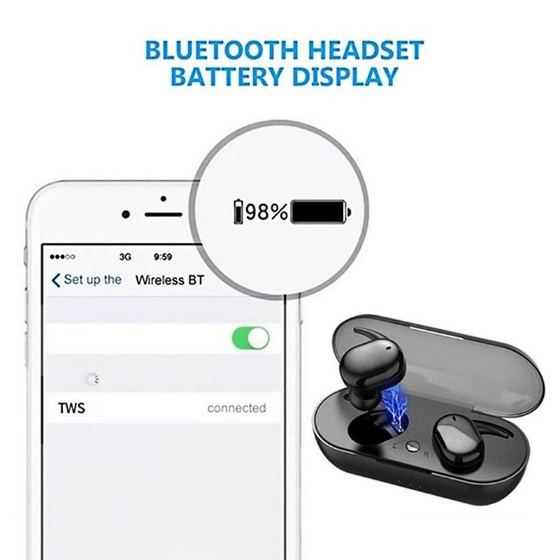 ⚡YZ (COD) Y30 TWS Bluetooth Headset Bluetooth Dengan Mikrofon 5.0 Earphone Bluetooth TWS HiFi Stereo Waterproof Earbuds Wireless Earphone Headset with Mic Headphone-3
