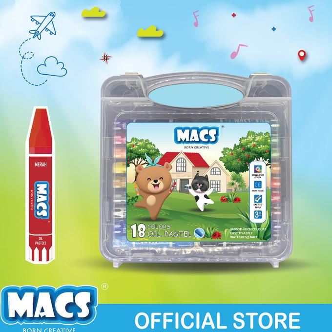 

gunturputra39 18 warna crayon oil pastel MACS colors TERLARIS TERPERCAYA ORIGINAL