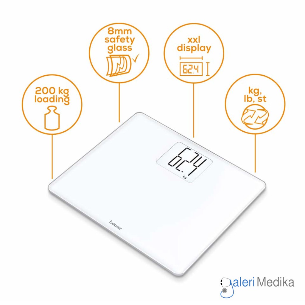 Timbangan Digital Beurer GS 340 XXL / GS-340 dengan Layar Ekstra Besar Kapasitas Berat 200 Kg