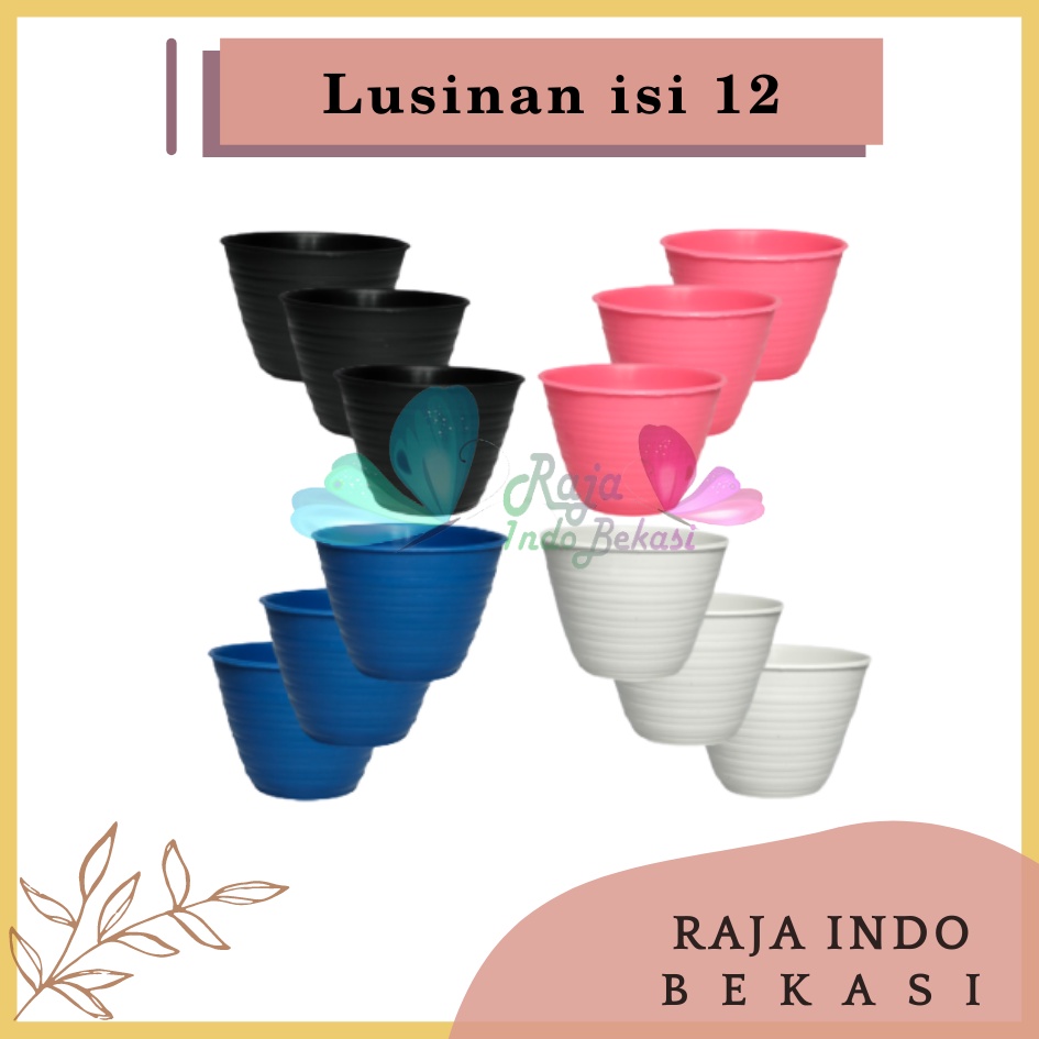 Lusinan Pot Tawon 10 Cm Warna Warni Putih Pink Biru Hitam - Pot Tawon 10 Cm Warna Warni Putih Tirus Grosir - Lusinan Isi 12