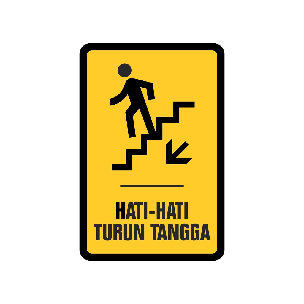 

RAMBU HATI-HATI TURUN TANGGA 20CM X 30CM PLAT ALUMUNIUM 1.2mm