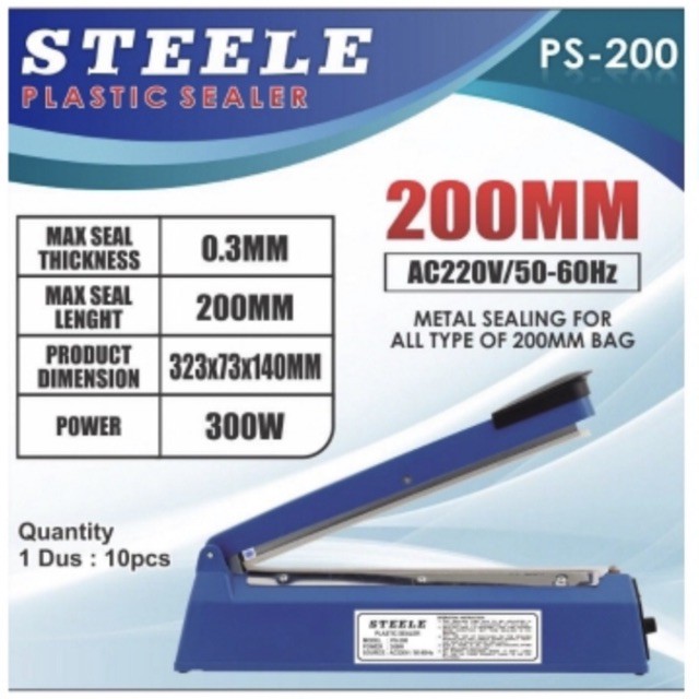 STEEL Plastik Sealer 20cm / Alat Pres Plastik