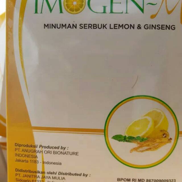 IMOGEN M Minuman serbuk lemon dan gingseng