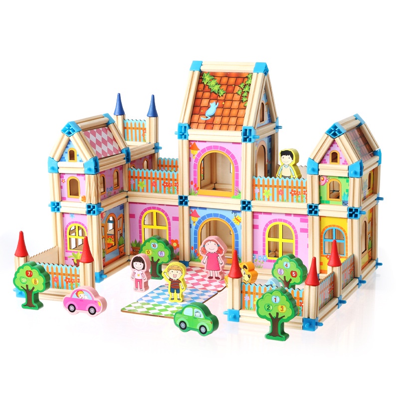 DIY Architecture Wooden house 268 SET mainan kontruksi anak