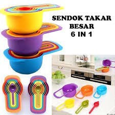 Set Isi 6 Sendok Takar Kue Besar - Sendok Takar 6in1 - Measuring Spoon - Sendok Takar Bumbu - Sendok Takaran Kue Aneka Ukuran