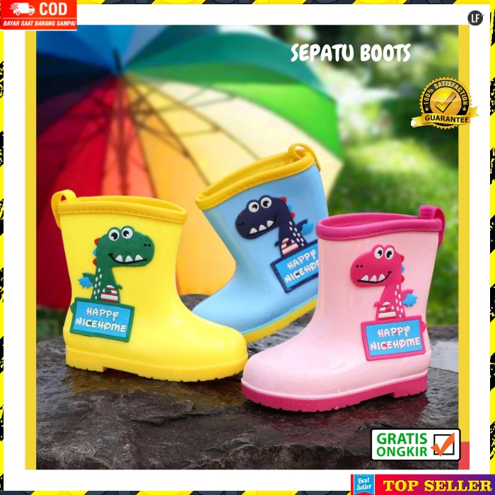 SEPATU BOOT ANAK PEREMPUAN SAFETY SHOES BOOTS ANTI AIR HUJAN KID LAKI LAKI BAHAN KARET IMPORT A13
