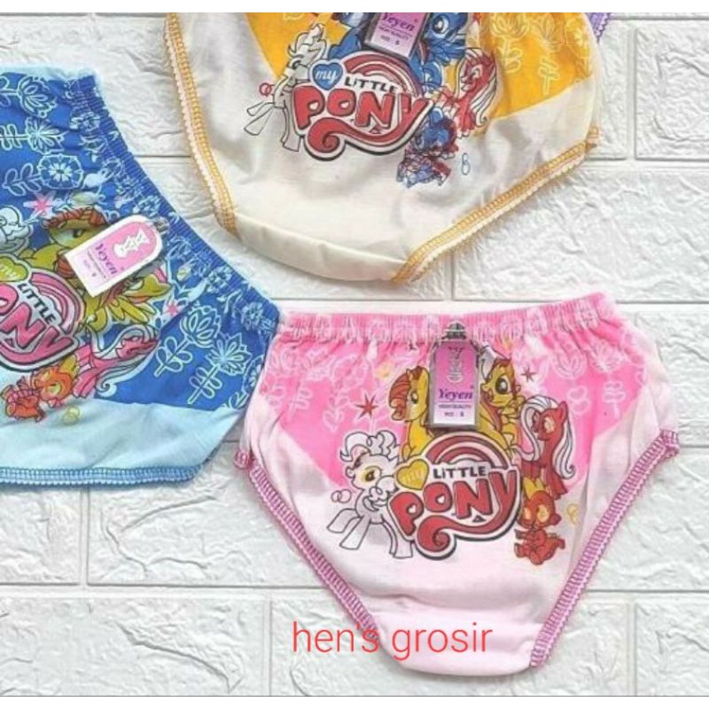 12 CELANA DALAM ANAK MOTIF KARTUN CANTIK LITTLE PONY