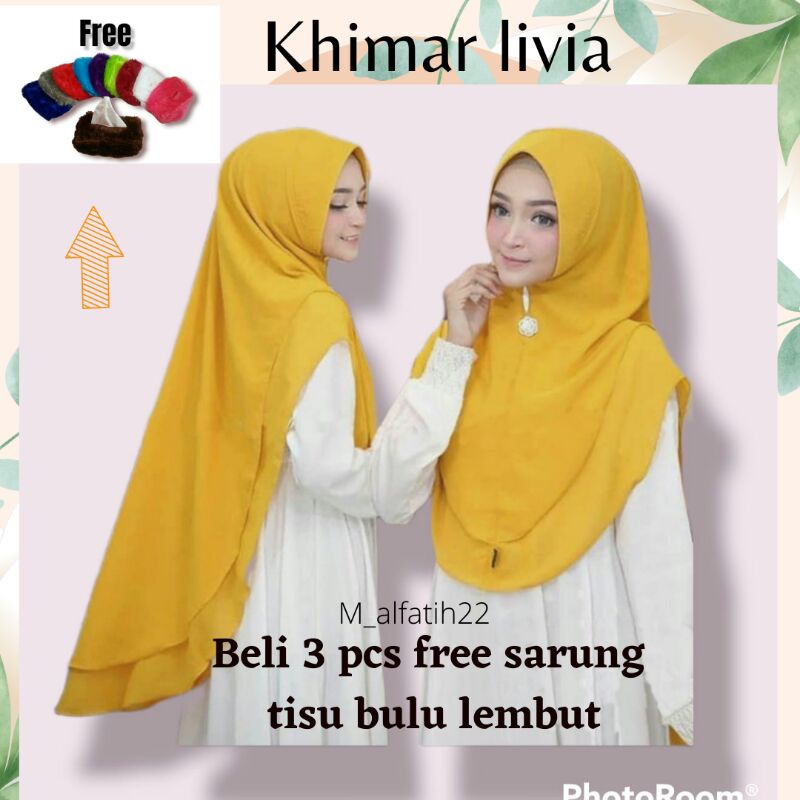 Khimar livia 2 layer/hijab syari/khimar jumbo