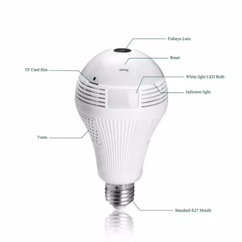 Kamera Cctv IP Camera V380 BOHLAM LAMPU    360 View Wifi Wireless/CCTV Bola Lampu CCTV Wifi 360 IP