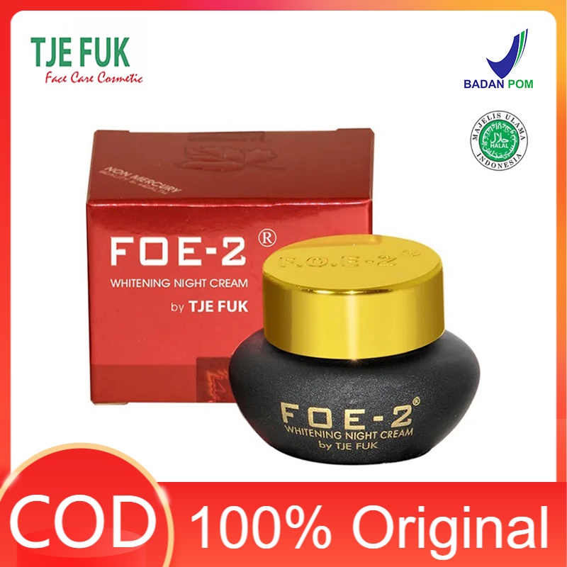 Tje Fuk FOE-2 Original Whitening Night Cream Skincare Pelembab Pemutih Wajah Krim Malam BPOM 15g