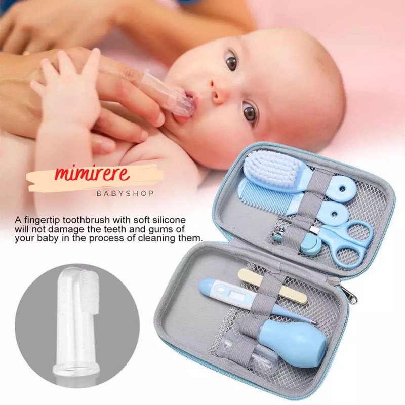 Baby Manicure Set 8in1 ｜ Perlengkapan perawatan Bayi Termometer Gunting Kuku Sisir isi 8