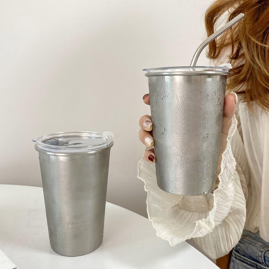 SUS 304 gelas beer wine milk tea kopi wiski cup 500ml stainless aestehtic coffee cafe