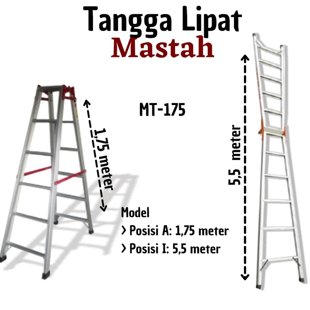 Tangga Lipat Aluminium 175 Cm MASTAH