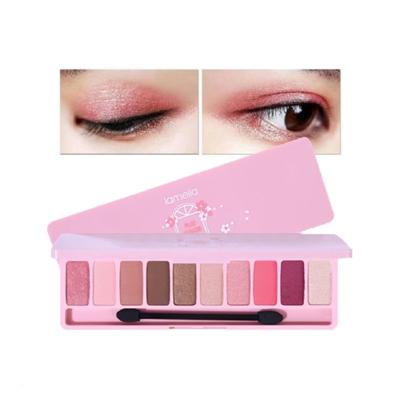 Lameila 3596 Eyeshadow Palett 10 Warna Kombinasi Glitter City Tahan Lama Waterproof