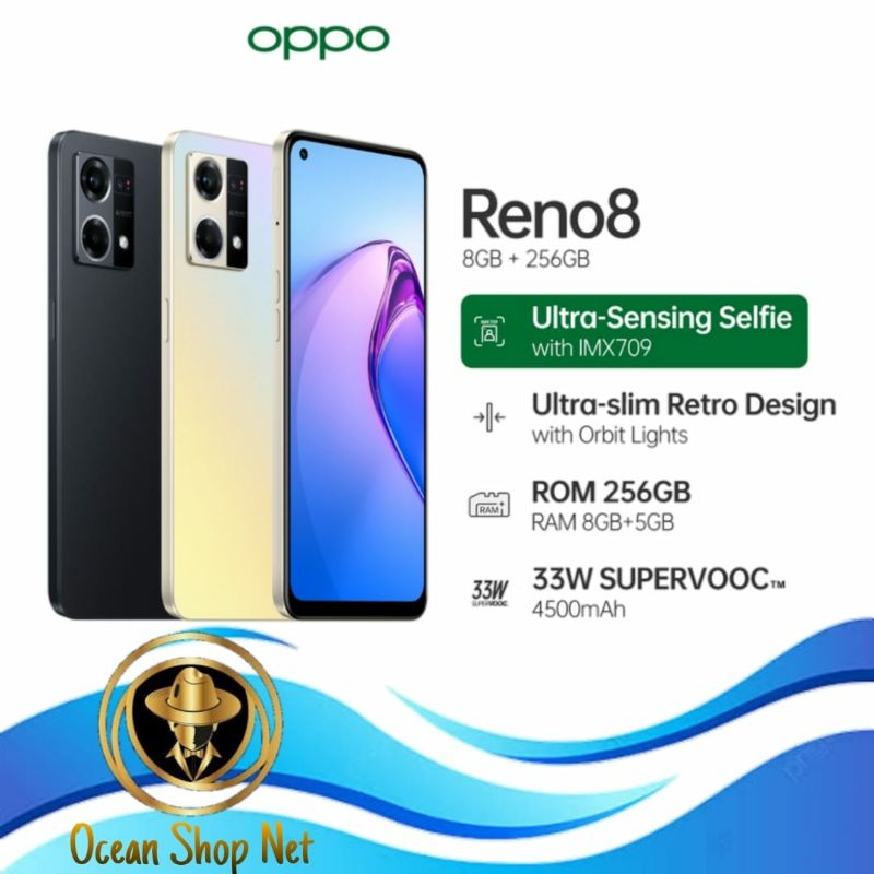 Oppo Reno 8 4G 8/256 GB Garansi Resmi