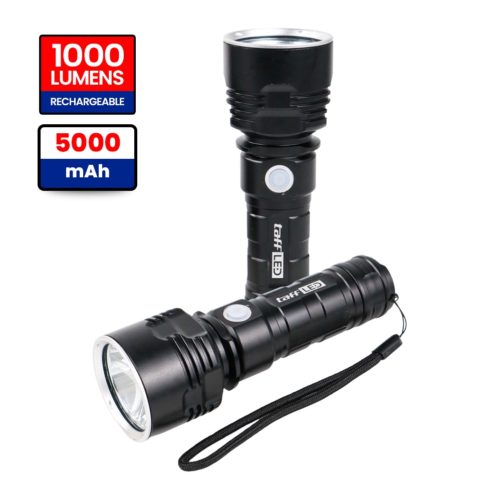 Senter LED USB Rechargeable P70 50W 1000 Lumens with 26650 Battery - XLMP70 - 7RFL1NBK Black