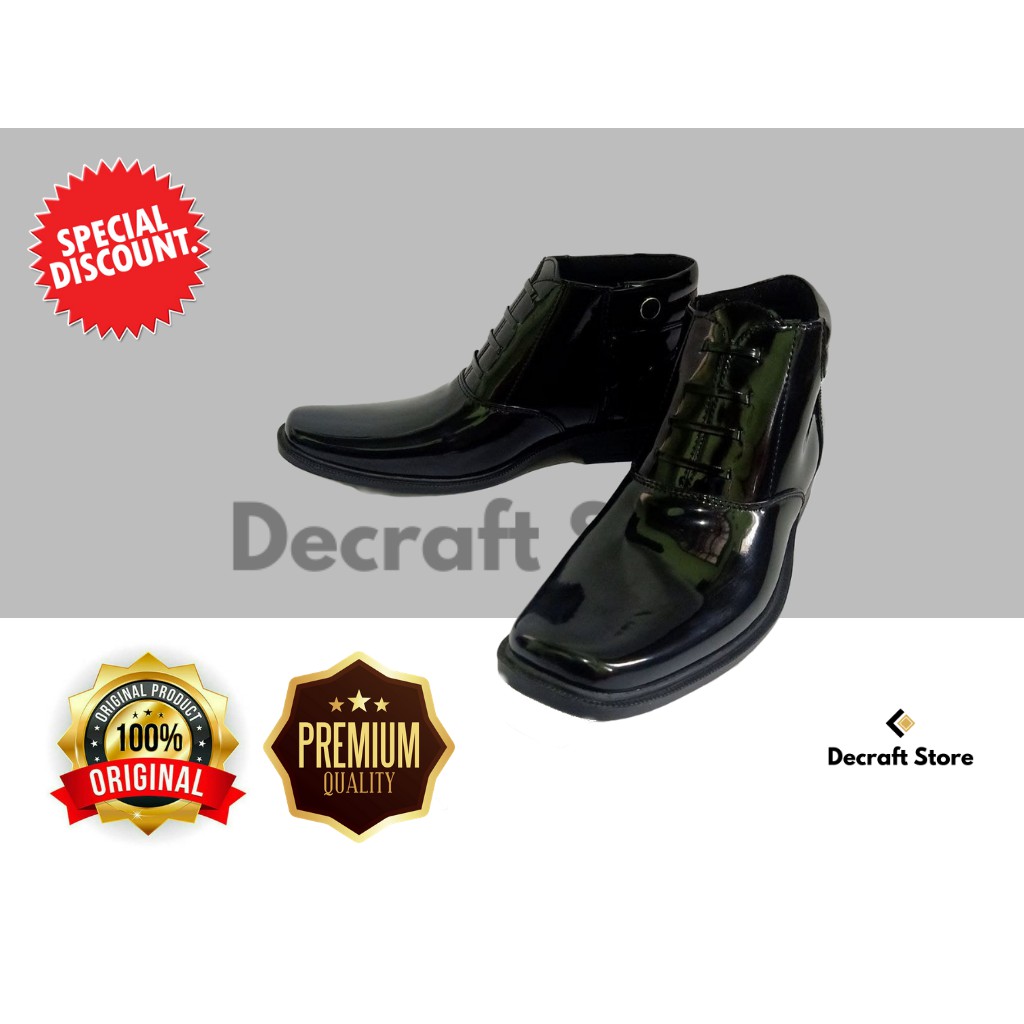 SEPATU PDH 03 POLRI, SECURITY, TNI AD AU AL, SATPAM  Alas Kaki Full Karet Original TIDAK LICIN– DP03