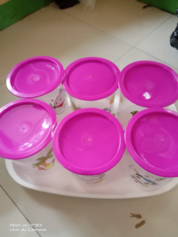 Toples Plastik Set 6 Pcs Nampan Anti Pecah Tempat Penyimpanan Makanan