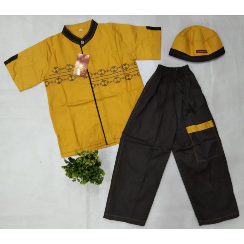 Busana muslim setelan anak laki-laki Citra busana lengan pendek