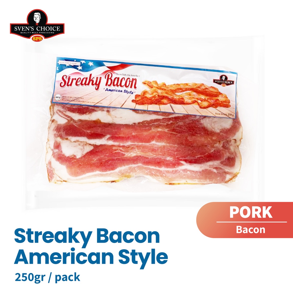 

Daging Bacon Sven's Choice American Streaky Bacon 250g