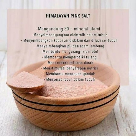 

Natural Himalayan Salt Pink Salt, Garam Himalayan - 500 gR