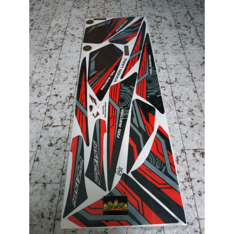 Striping Variasi Yamaha Vixion Lama / Old Motif Fz 150 Merah Hitam