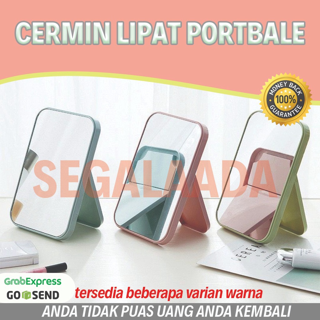 Cermin Lipat Persegi Portable Beauty Mirror Kaca Rias Make Up Kaca Ria