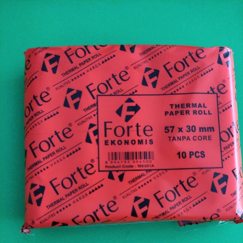 

PROMO....!!! Thermal Paper Forte 57x30 coreless Kemasan Ekonomis Isi 10