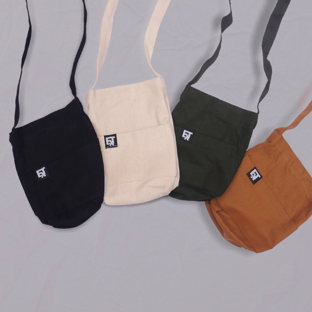 Tas Selempang Mini Canvas Sling Bag Mini Canvas Pocket Canvas Extended