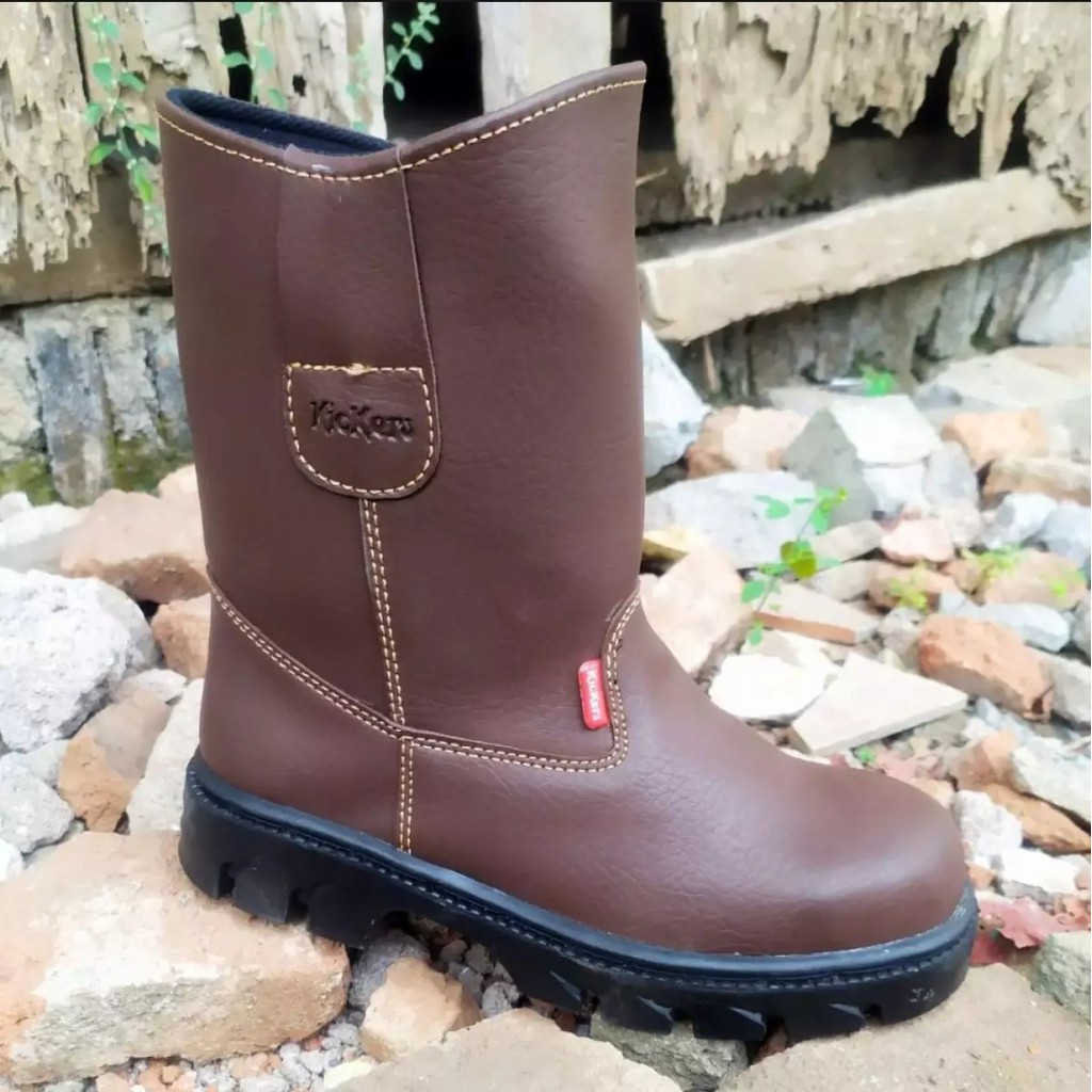 Sepatu Safety Boot Mirip King Termurah Ujung Besi Kerja Pabrik Proyek Industri Kulit Sintesis Impor