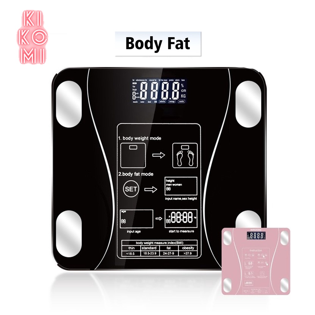 timbangan badan digital body fat monitor with app smart weight scale kk