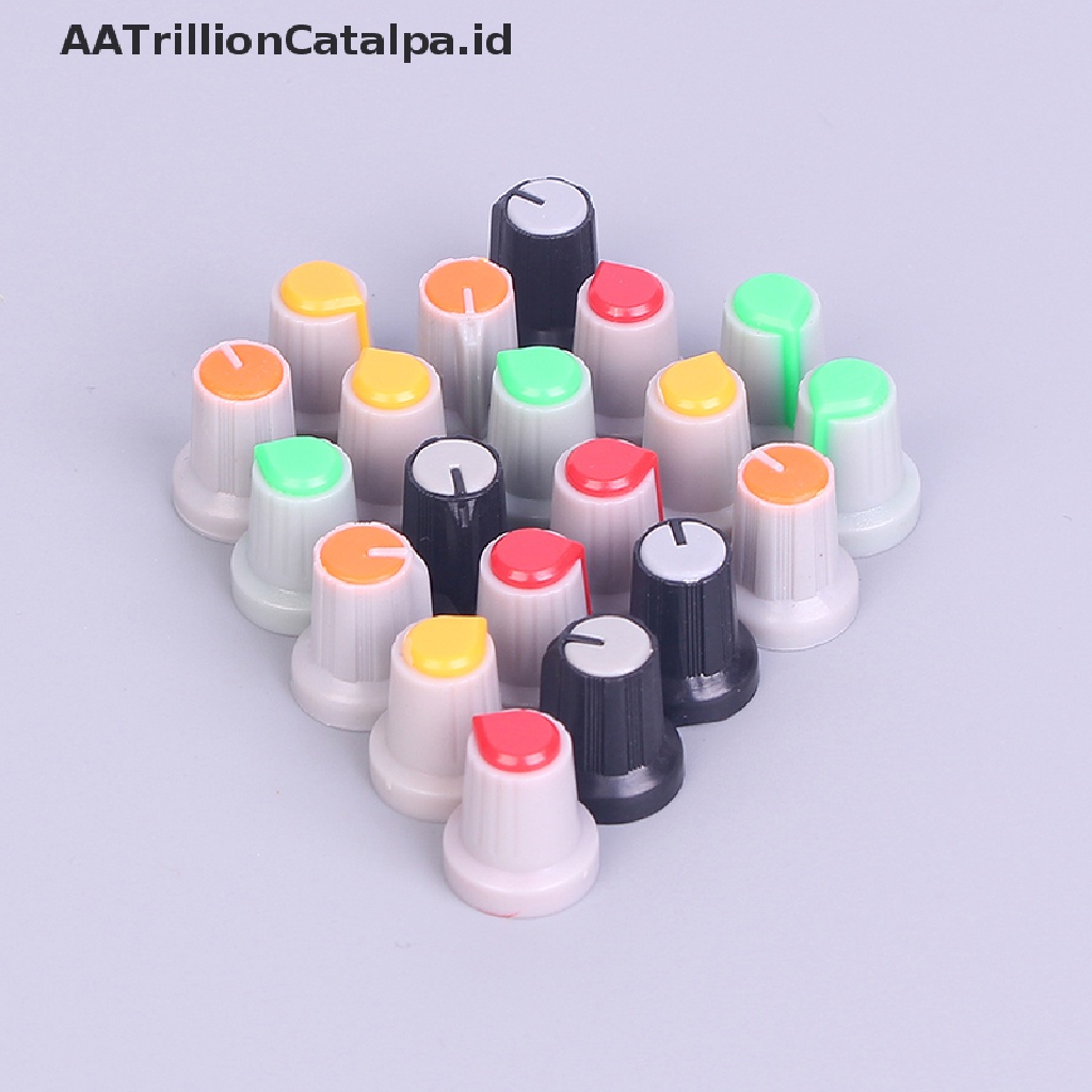 20 Pcs Tutup Knob Potentiometer Diameter 6mm Warna Acak